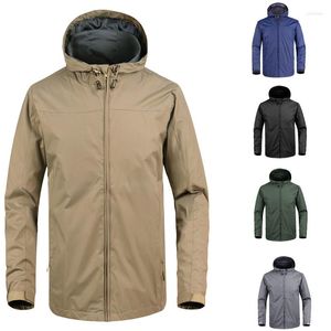 Men's Jackets Men's Camping Hiking Jacket Spring Autumn Outdoor Waterproof Trench Tactical Coat Sun-Protective Breathable