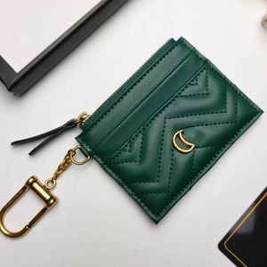 Luxury Brand Designer Change Purse Card Pack Handbag Piece Women's Small and Ultra-Thin Mini Utsökta med hög tråkig sömnad V-formad nätröd fabriksdirektförsäljning