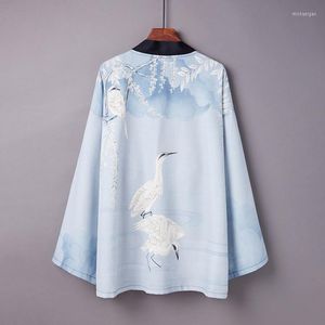 Этническая одежда 2023 Модная осенняя пальто японский кимоно кардиган хаори для женщины мужчина свободная рукава внешняя одежда