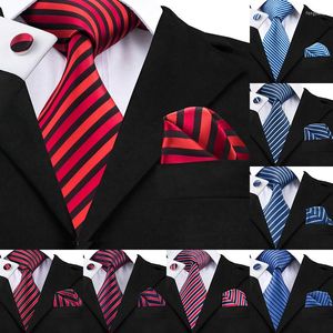 Papillon 8 stili Seta classica a righe per uomo Set di cravatte da sposa per feste di affari blu rosso Cravatta alta di alta qualità