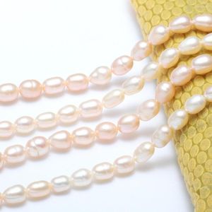 Beads Cultured Rice Freshwater Pearl Natural Pink Grade A 5-6mm 15inch/Strand 0.8mm Hole For DIY Bracelet Necklace Jewelry