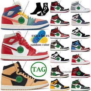 2024 High Og Jumpman 1s Buty z Chicago Lost UNC staw zaprojektowane 1 buty do koszykówki Patent hodowany univisity Blue Red White Północna Karolina