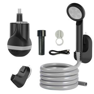 Ferramentas manuais Kit portátil de banho ao ar livre com cabeça de chuveiro inoxidável e bomba elétrica recarregável para camping caminhando e lavando carro 230210