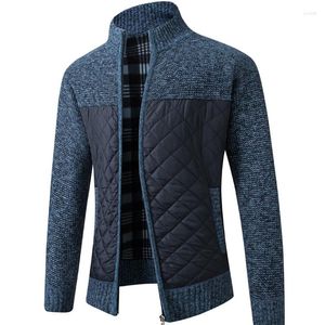 Maglioni da uomo Autunno Inverno Uomo # 39;s Cappotto Patchwork Maglione di lana di cotone Giacche Uomo Cardigan Spessore Blusa De Frio Masculino MY510