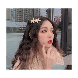 Hair Clips Barrettes Cute Starfish Rabbit Ear Clip Ponytail For Women Girls Korea Style Accessories Crystal Elegant Hairpin Drop D Dhqpu