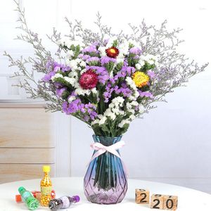 Dekorative Blumen, Trockenblumen, unsterbliches Hochzeitsarrangement, Vergissmeinnicht, Liebesgras, Stroh, Chrysanthemen, getrocknet, natürlich, Tischaccessoires für Zuhause