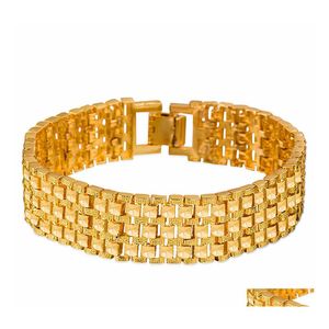 Pulseiras de ouro para homens para atmosfera de j￳ias Chain Pulseira cl￡ssica de 24k Men Plated Deliver