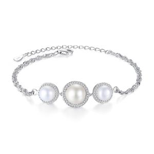 Luxury Pearl Bracelet S925 Silver Micro Set Zircon Twisted Chain Bracelet Europe and America Popular Women Bracelet Wedding Party Jewelry Valentine's Day Gift spc