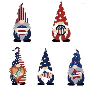 Garden Decorations Independence Day Gnome Staty Acrylic Stakes Ground Insert Art Dwarf Ornament Outdoor Yard Patio Dekor