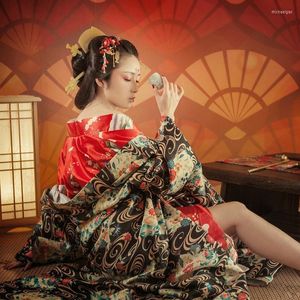 Etnik Giyim Japon Erik Çiçek Kimono Dış giysi kostüm güzel kadın elbise performans çekim