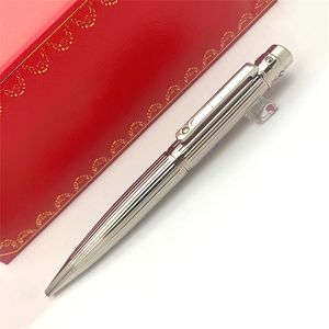 Luxury Santos Series CT Metal Ballpoint Pen Silver Black Golden Spiratery Office Schoo Schoo Schoo