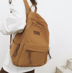 Sırt çantası düz renkli naylon sırt çantaları erkekler ve kadınlar için moda okul çantası serin kitap çantası genç öğrenci dizüstü bilgisayar çantası