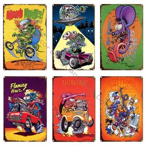 Vintage Tin Sign Cartoon Animals Metal Wall Art Plates Anime Bedroom Decoration Garage Man Cave Bar Pub Club Metal Posters 20x30cm Woo