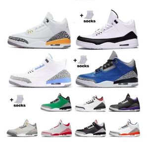 2023 Chaussures de basket-ball Hot Jumpman 3s Cool Gris Élevé par Kids Big Boy Sport Blue Georgetown Knicks Outdoor Sport Sneakers Taille 4y 4.5y 5y 5.5y 6y 6.5y 7y