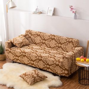 Stol täcker mjuk stretch jacquard damast tryck soffa slipcover dekorativa fasta färger möbler non glid dammtät futon lounge slip cover