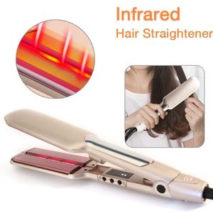Hair Straighteners Infrared Ceramic Straightener Wide Flat Iron Professional Straightening PTC Fast HeatUp Curler Styler 230209