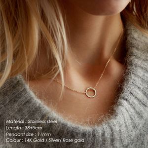 Uttalande halsband Kvinnor Dänta rostfritt stål Choker Pendant Halsband Fashion Jewelry