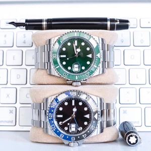 50th Anniversary Designer Watches Full Rose Gold Bezel Black Dial Black and Green Batman Oyster Jubliee Bracelet Right Hand Crown Date Full Package Box Paper