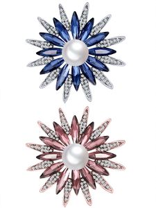 Pins Brooches Austrian Crystal Rhinestone Snowflake Flower Brooch For Women Fashion Womens Elegant Pin Drop Delivery 2022 Amtrz