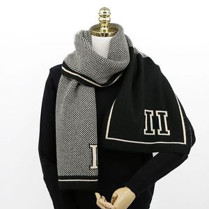Simple Scarf Warm Rectangular Striped Gray Jacquard Winter Warp Knitted Scarfs Factory Wholesale