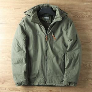 Jaquetas masculinas primavera e outono lã forrada jaqueta com capuz masculino masculino à prova d'água para caminhadas ao ar livre Windbreaker