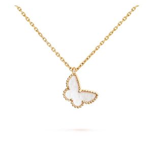 Collana con ciondolo a forma di farfalla in cristallo di oro 18 carati Marchio di lusso francese V Collana classica stilista per donna uomo matrimonio regalo di San Valentino