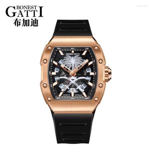 Wristwatches GATTI Top Craft Watch Carbon Fiber Men Hollow Automatic Mechanical Niche Light Luxury Sports - Coconut TreeWristwatches Will22