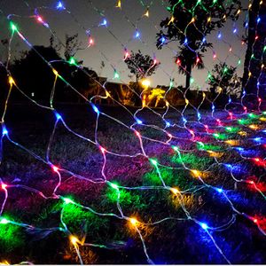Net Mesh Lights 240 LEDs 3M X 2M String for Christmas Trees Bushes Holiday Party Outdoor Garden Crestech