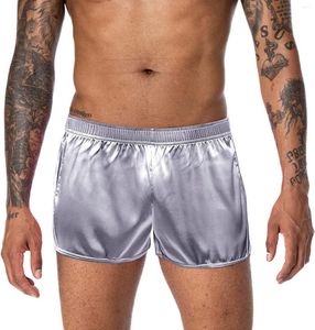 Men's Shorts FIROTTII Men's 3 Inch Satin Silk Boxers Pajamas Bottom