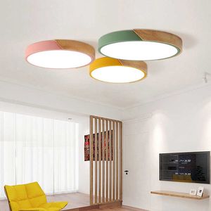 Lights 30cm LED Light Bedroom Ultra Thin Wooden Ceiling Lamp Remote Control Living Room Lighting Kitchen Corridor Balcony 0209