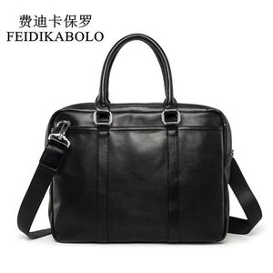 FEIDIKABOLO Famous Brand Business Men Briefcase Bags Man Shoulder Bag Leather Laptop Simple Men's Handbag bolsa maleta237Z