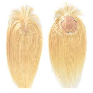 Synthetic s 613 Blonde Human Hair Toppers With Bangs 18inch For Women Clip In Pieces Bleached for Cover White Remy 230210