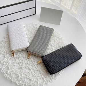 Carteiras longas mulheres com zíper e carteira moda PU couro de couro para meninas para celular bolsas de celular pacote preto