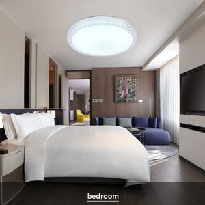 Luzes 220V Lustre de lustre de luz LED Cristal de lustre 48W Dimmable 3 Color Teto Lamp Bedroom 0209