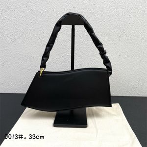 2023 Popular Black Shoulder Bags Designer Lady Clutch Purses Women's Luxury Handbags with Unique Wavy Body Design Fashion Wallet Wave Pattern Armpit Bag Cute Handbag