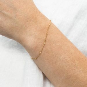 Jóias simples de pulseira feminina jóias de correntes de contas finas em camadas para mulheres, perna de aço inoxidável em aço inoxidável