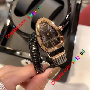 Bracciale da donna di lusso Orologio da donna Orologio da polso con serpente in oro Orologi da donna con cinturino in acciaio inossidabile con diamanti delle migliori marche Christma270P