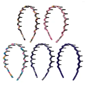 Bandanas 5 PCS tänder kam pannband vågiga unika hårtillbehör unisex huvudkläder hoop för damer kvinnor flickor