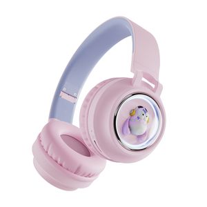 Kulaklıklı Bluetooth kulaklıklar kablosuz çizgi film figürü Mikrofonlu hafif oyun kulaklıkları nefes alıyor
