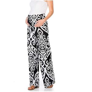 Women's Pants Capris 2021 Sexy Bohemian pregnant women's printed wide leg pants T230210