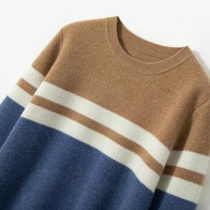 Männer Pullover Herbst Winter Reine Cahsmere Pullover Männer Casual Kontrast Gestreiften Gestrickte Pullover Weiche Warme Dicke Kaschmir Herren Kleidung 2023