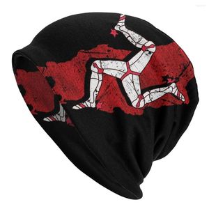 Berretti Moda Isle Of Man Races Skullies Berretti Uomo Donna Inverno Caldo Slouchy Beanie Cappello Bandiera nazionale Berretto lavorato a maglia per sci