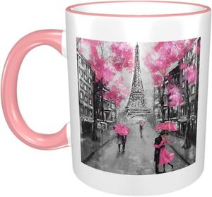 Tazze Piattini Tazza da caffè floreale rosa Tazza da tè in ceramica Regalo per ufficio e casa