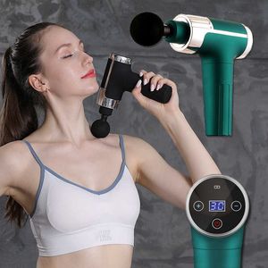 30 växlar USB Mini Therapy Gun Full R Pain Sport Massage Machine Relax Body Slimming Relief med 4 huvuden 0209