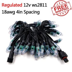 Dizeler DHL 1000PCS 100CT DC12V WS2811 Piksel Düzenlenmiş Siyah Tel 18AWG RAY WU // XCONNECT PIGTAILS