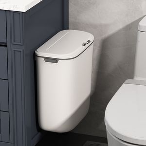 Waste Bins Storage Articles Trash Can Toilet Punching-free Wall-mounted Toilet Paper Waterproof Special Shelf Toilet Crevice Narrow 230210