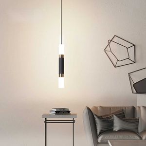 s Led Long Tube Pendant Black Hanging Lamp Indoor Ceiling Track Light 5W/6W Warm WhiteFor Living Room Foyer 0209