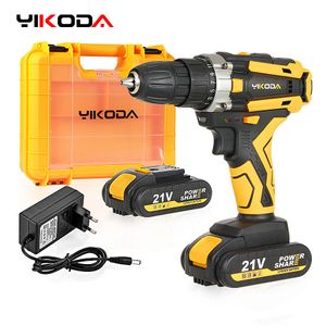 Electric Drill Yikoda 1216821V Cordless borr Laddningsbar elektrisk skruvmejsel Litium Batteri Hushåll Multifunktion 2 Speed ​​Power Tools 230210