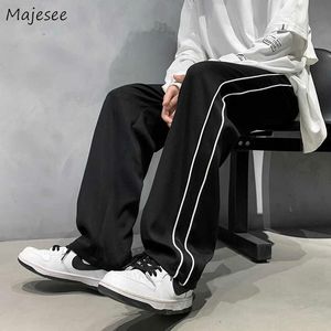 Calça masculina homens homens casuais confortáveis ​​respiráveis ​​high street fresco lindas calças de calça reta de calças masculinas