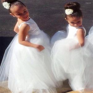 Girl Dresses Flower Formal Lace Fluffy Tulle Flowers Backless Kids For Wedding Girls Princess First Holy Communion Party Gowns
